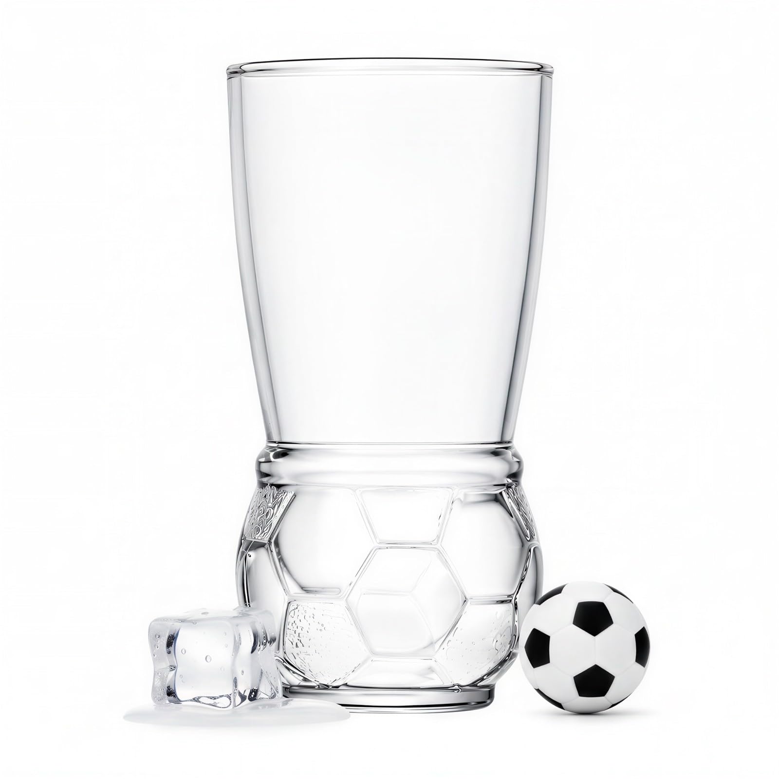 4 Stk. fußballförmige Craft-Beer-Gläser, 455 mL / 15,4 oz Fußball-Bierbecher, großes Trinkglas für Spieltag und Tailgating, Fan-Geschenk für Männer, für Pubs und Restaurants