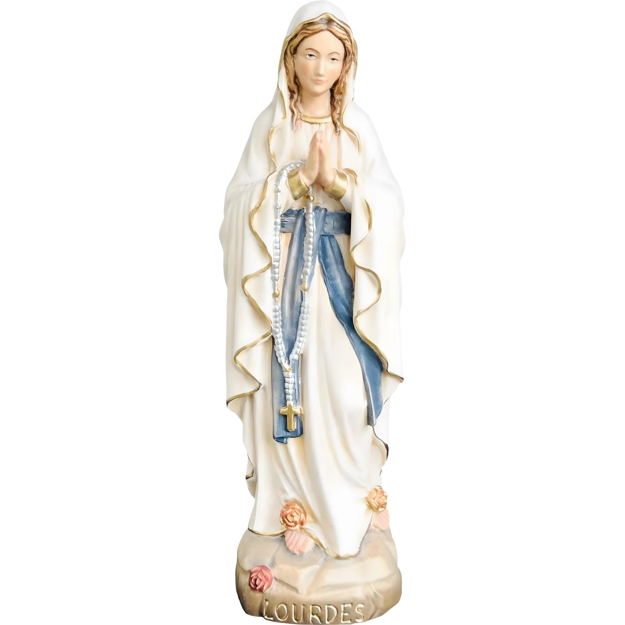 Dolfi | Madonna of Lourdes Wooden Statue 120 cm | Natural Wood in Val Gardena | Nativity Figure