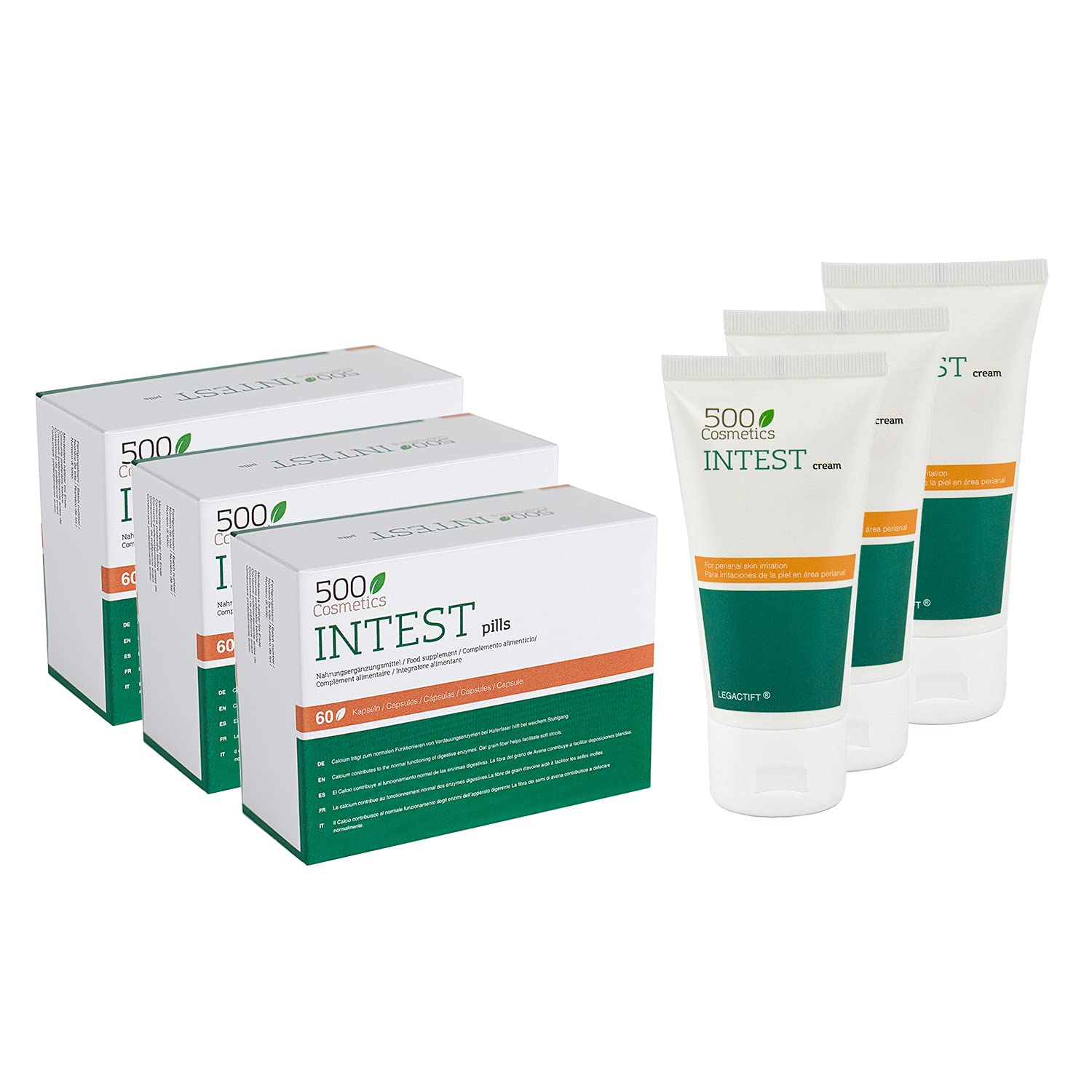 Packs 500Cosmetics Intest: 500Cosmetics Intest + 500Cosmetics Intest Cream (3)