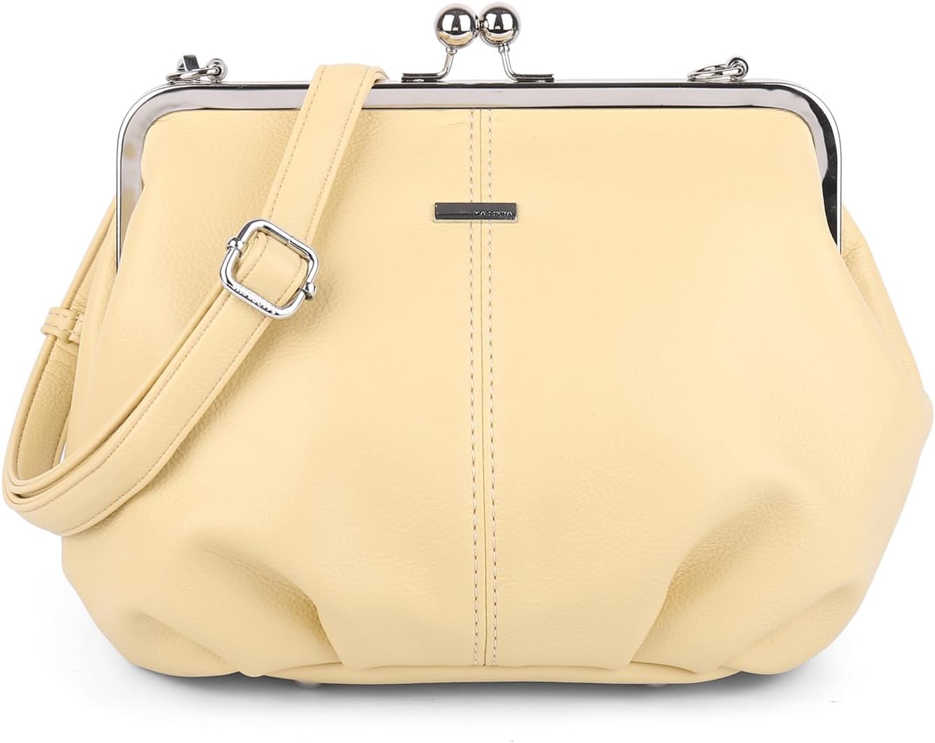 Slouchy Women's PU Leather Kiss Lock Crossbody Bag Kiss Clasp Purse Crossbody Shoulder Bags Hobo Wallet Handbags Tote Purses