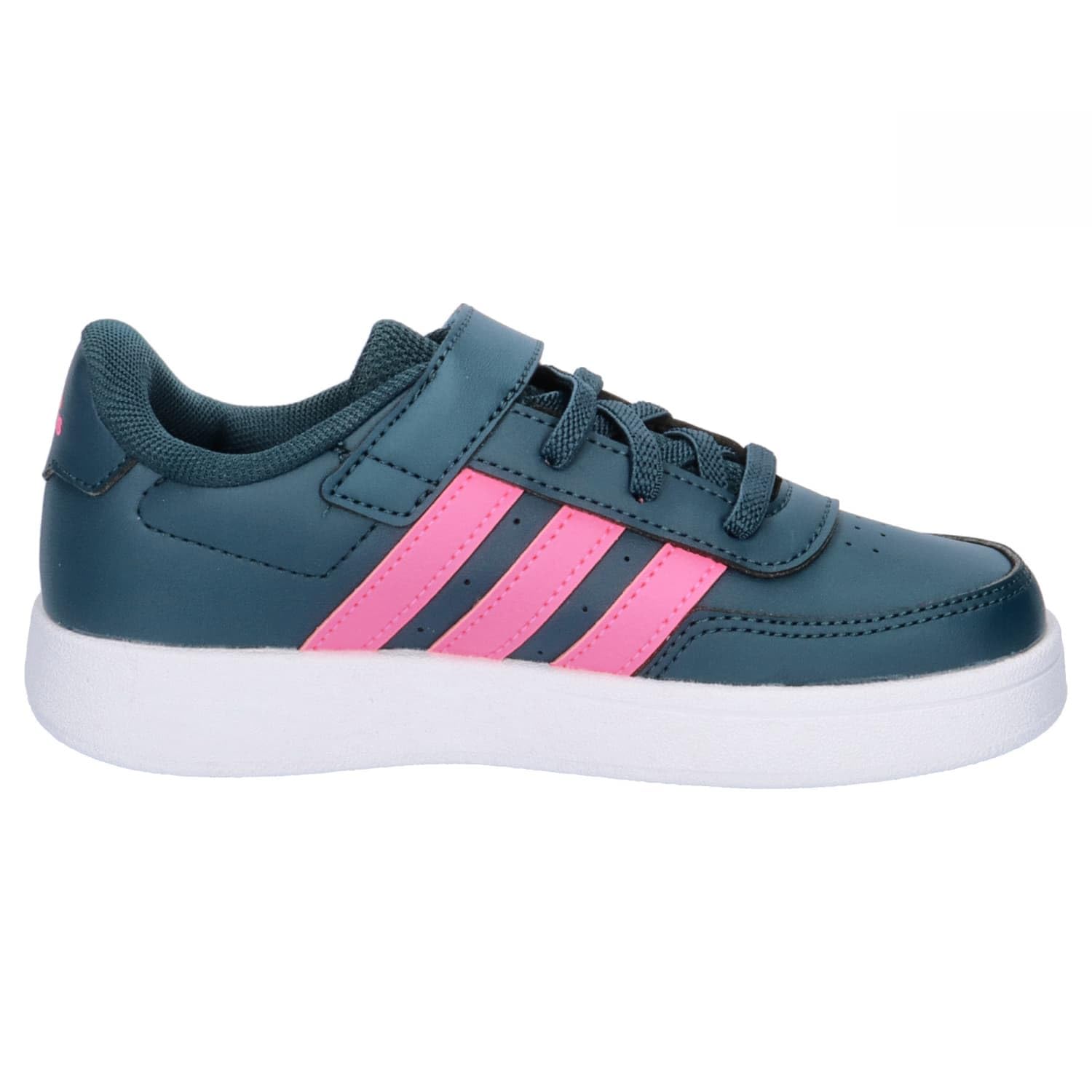 adidas Unisex niños Breaknet Lifestyle Court Elastic Lace and Top Strap Shoes, arctic night/lucid pink/Cloud white, 38 EU