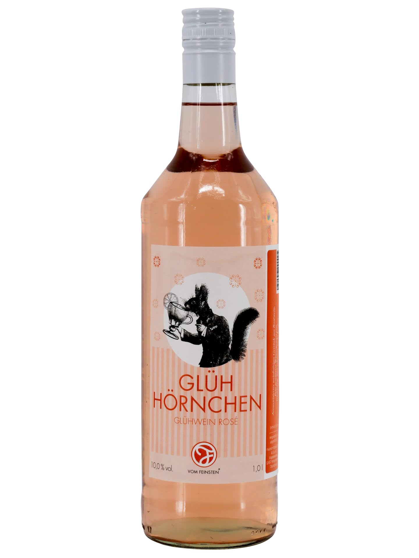 Vom Feinsten - Glühhörnchen Glühwein - Trinkfertiger Winterwein aus Deutschland (1 karton mit 6 Flaschen, Glühhörnchen Rosé: Cabernet Sauvignon & Merlot)