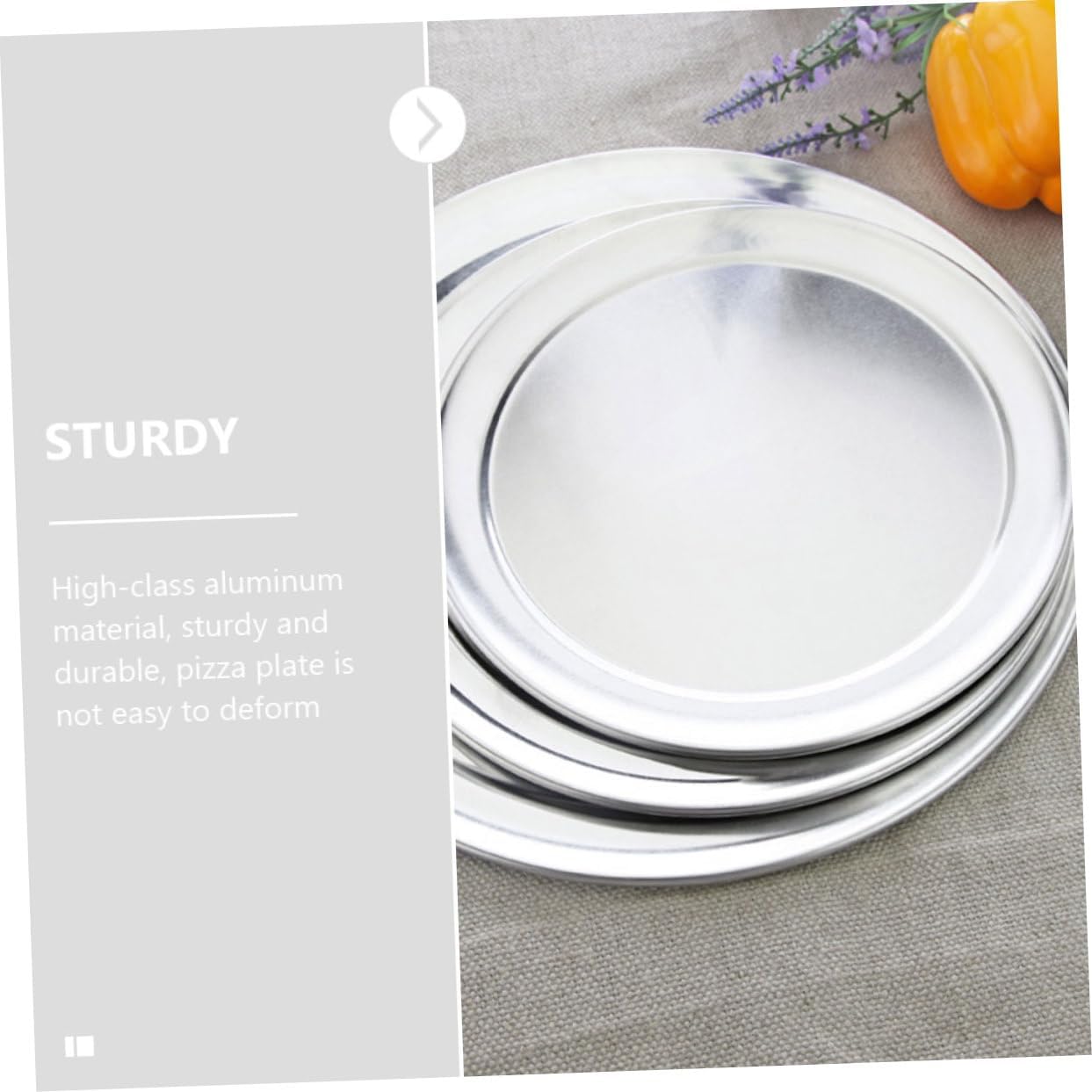 NUOBESTY 18 Inch Round Aluminum Pizza Pan Multi-Function Baking Tray for Home Use Wear-Resistant Pizza Plate for Oven and Grill