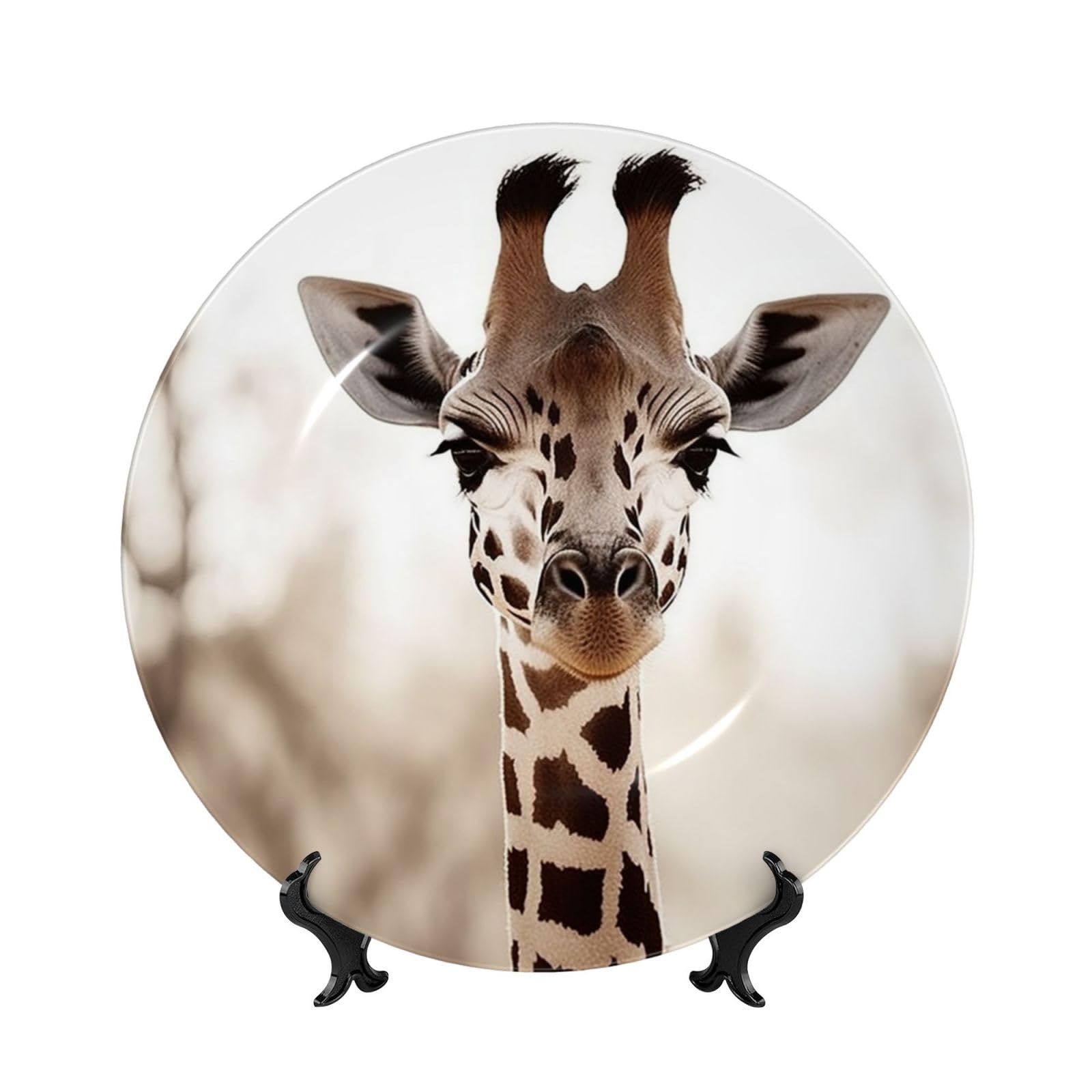 Assiette en porcelaine anglaise 15cm céramique murale avec support girafe