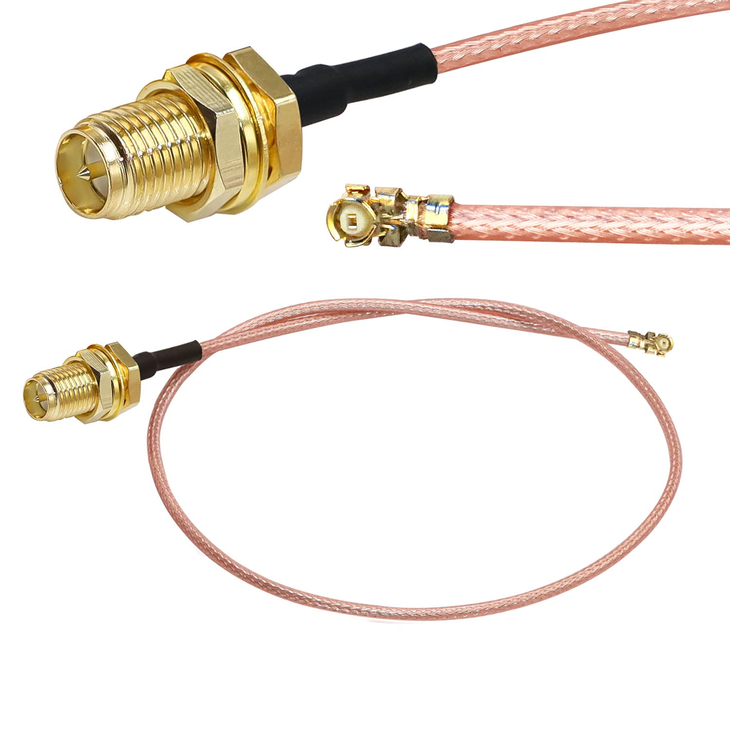 TUOLNK Câble coaxial RP-SMA vers IPX UFL U.FL MHF1 vers RPSMA Câble coaxial femelle en queue de cochon pour routeur Wifi Mini câble d'antenne d'extension PCI 12 pouces (30 cm) 5 pcs