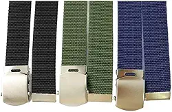 Kit 3 Cintos Masculino Militar em Nylon Polipropileno 3,5 cm de Largura com Fivela Militar de Regulagem