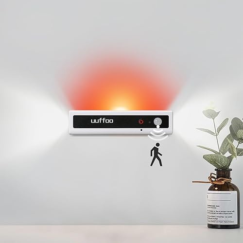 Lámpara de pared de puesta de sol, iluminación recargable, luz inalámbrica con sensor de movimiento para interiores, 4 modos de iluminación, luces