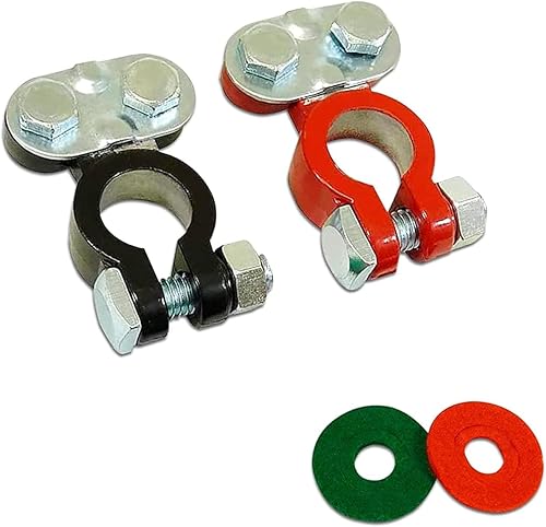 Miniatura 4 de Yumfugu Paquete de 2 conectores de terminal de cables, conectores de terminales con 2 arandelas, conector de terminal de cable de automóvil, para