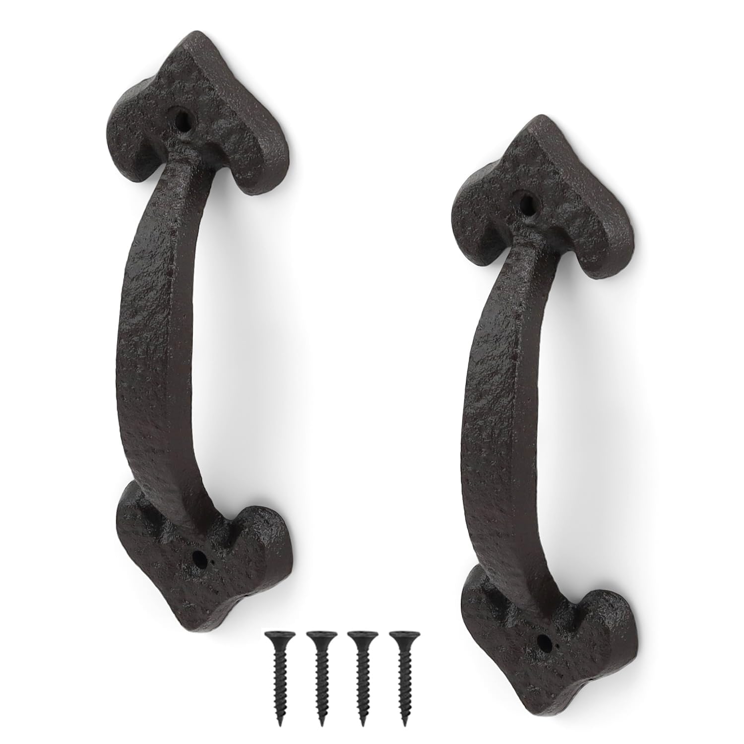 2 Piezas Manija de la Puerta de Granero, Tirador de Puertas de Hierro Fundido, Gran Espacio de Agarre, Tirador de Puerta se Utiliza para Cobertizos de Puertas, Garajes(Longitud 170 mm)