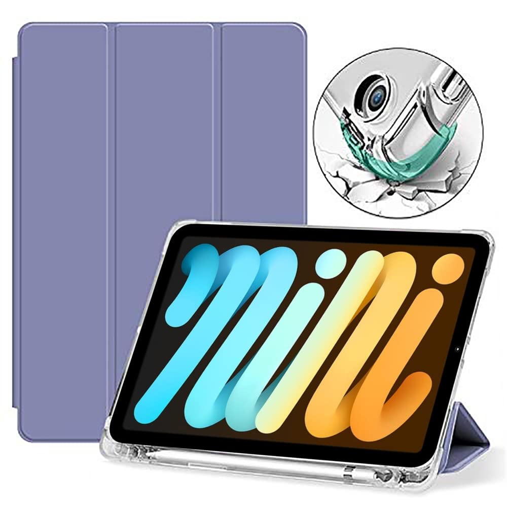 Caseelo Case for Apple iPad Mini 6th 8.3 inch [ Mini 6th Generation 2021 ] Model A2567 A2568 A2569 [Translucent Soft Air-Cushioned Back] Trifold Smart Flip Cover [Pencil Holder Case] - Lavender (B09QJMDM66) Amazon Price History, Amazon Price Tracker