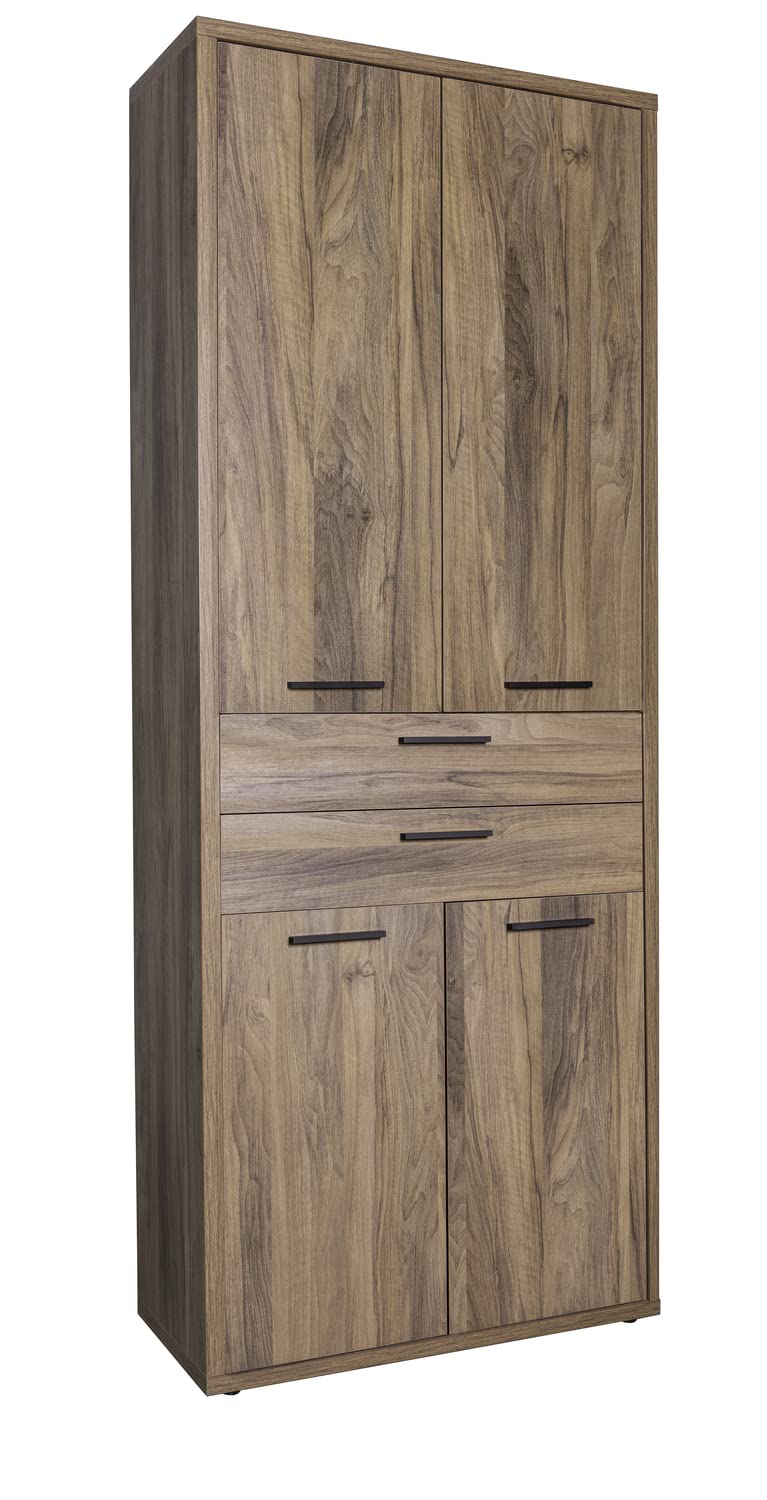 Composad | Coppia di Ante della Linea Davinci Brera, (LxAxP) 75x104,70x1,60 cm, Colore Noce Brera, Made in Italy