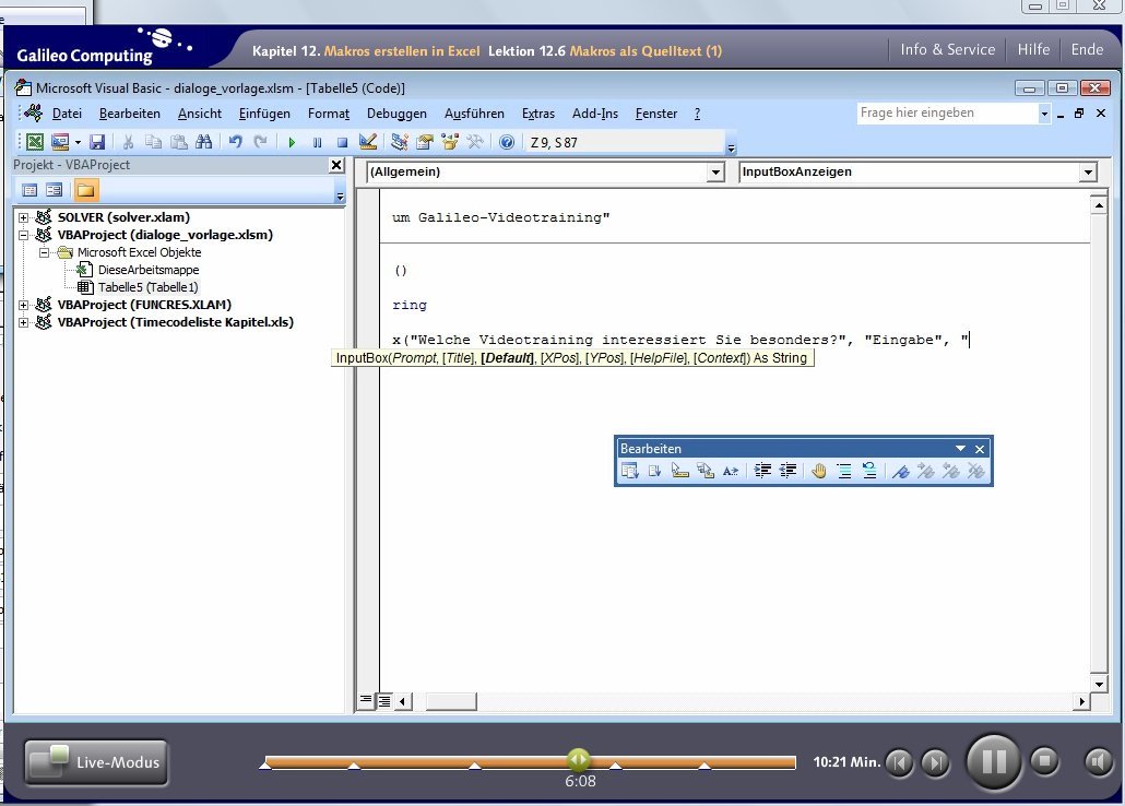 Excel 2007 professionell einsetzen. Das Video-Training für Controlling, Finanzplanung, Personalplanung, Büroeinsatz und Projektmanagement