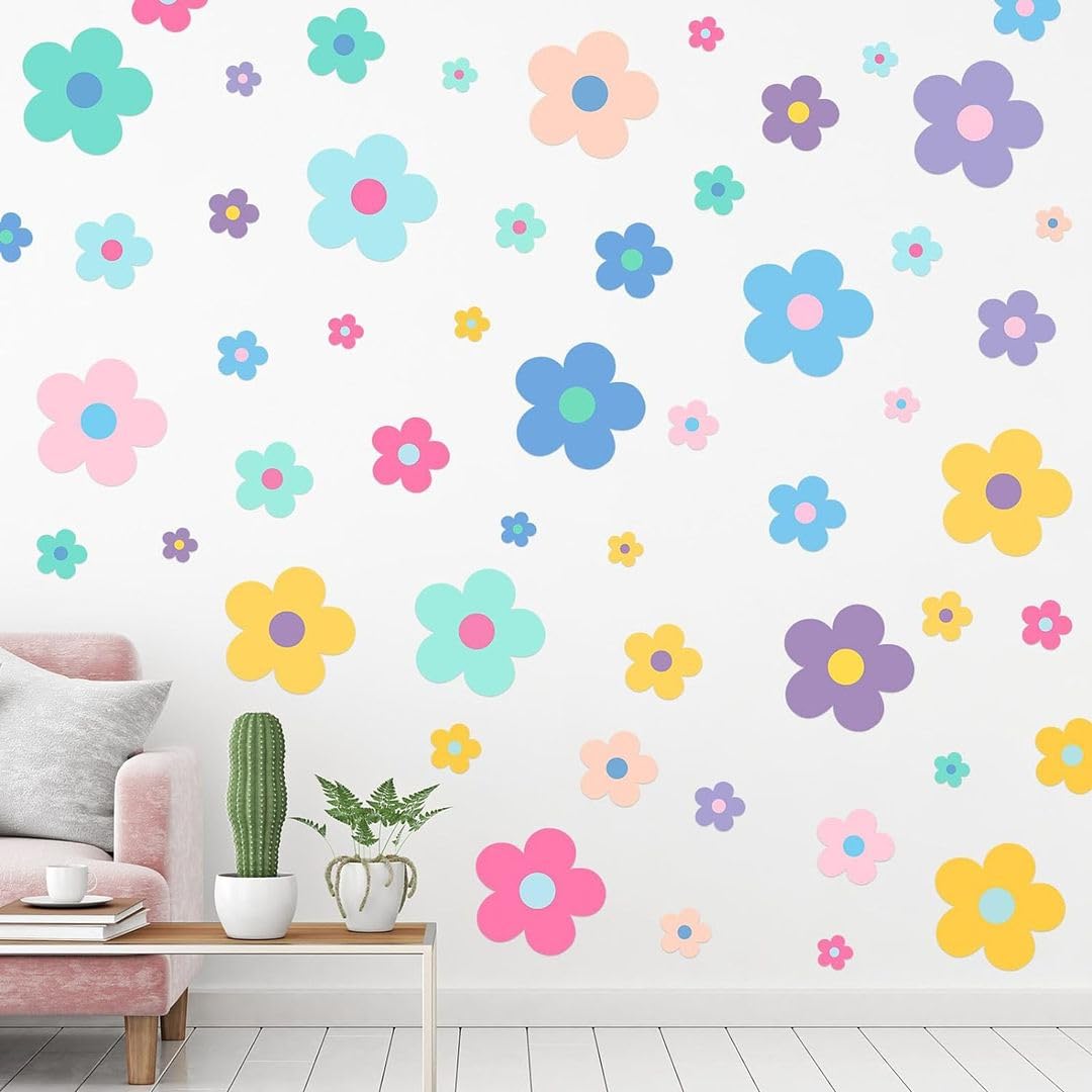 CVANU 12 Sheets of Beautiful Flowers Wall Sticker Printed on Frosted Vinyl Self-Adhesive for Wall Decoration (8.3inchX11.7inch)_F162 - Image 2 thumbnail