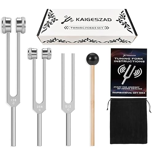 Tuning Forks Set(128Hz,256Hz,512Hz) Medical-Grade Weighted & Unweighted Tuning Fork for