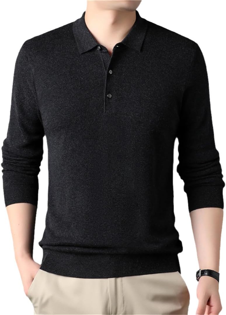 Men's Lapel Thin Cardigan Autumn Business Casual Pullover Sweater