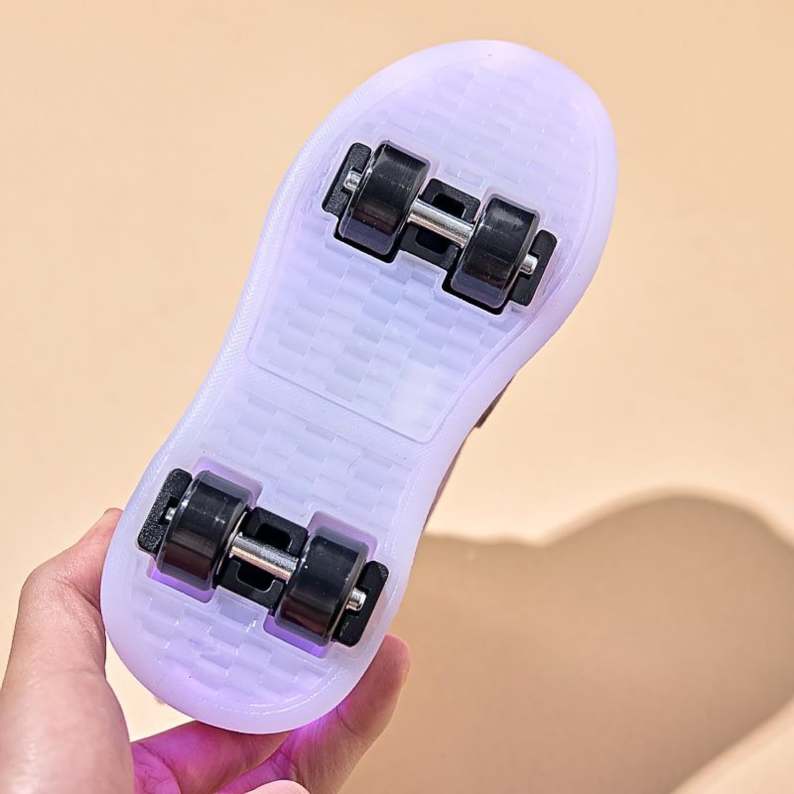 Patins à roulettes LED pour Enfants Mignons de Dessin animé, Chaussures de Patin à Quatre Roues réglables pour Filles, Chaussures de Course Lumineuses