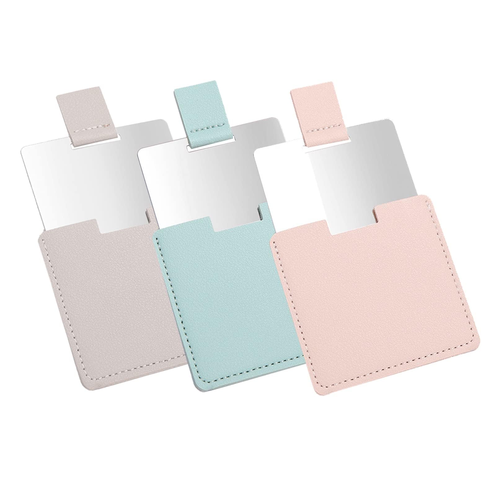 MAKINGTEC 3 PCS Small Compact Mirror for Purse Mini Mirror Travel Handheld Makeup Mirro Portable Folding Mirror, Pocket Cosmetic Travel Mirror, Stainless Steel Compact Cosmetic Mirrorr