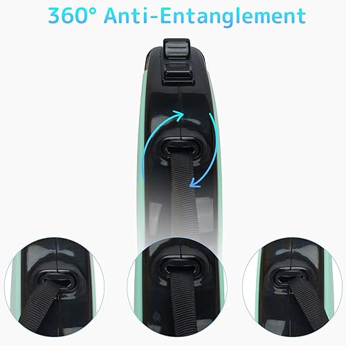 Miniatura 4 de Correa retráctil para perro, correa retráctil para perro de 16 pies, con mango antideslizante, cinta de nailon fuerte sin enredos, freno con una