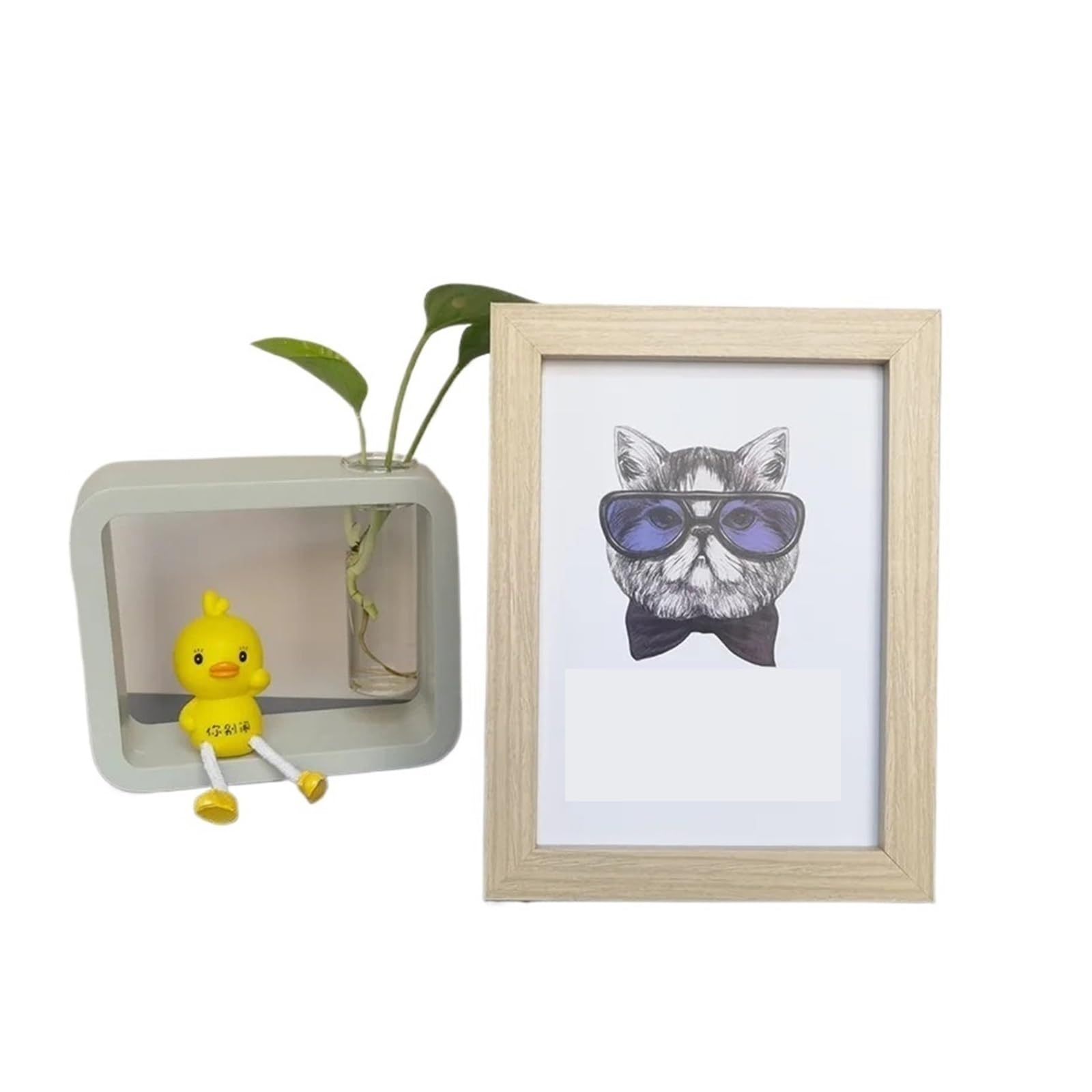 Akrylowa drewniana ramka na zdjęcia, ze stopu aluminium wisząca ścianie A4 i 5-10 cali Khaki(Khaki,20X25cm 10inch)