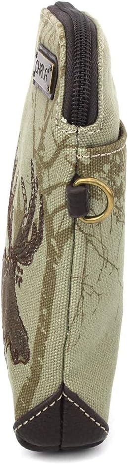 Chala Safari Moose Canvas Backpack with Matching Chala Crossbody Cell Phone Purse-Olive (Moose Backpack + Cellphone Purse Combo)