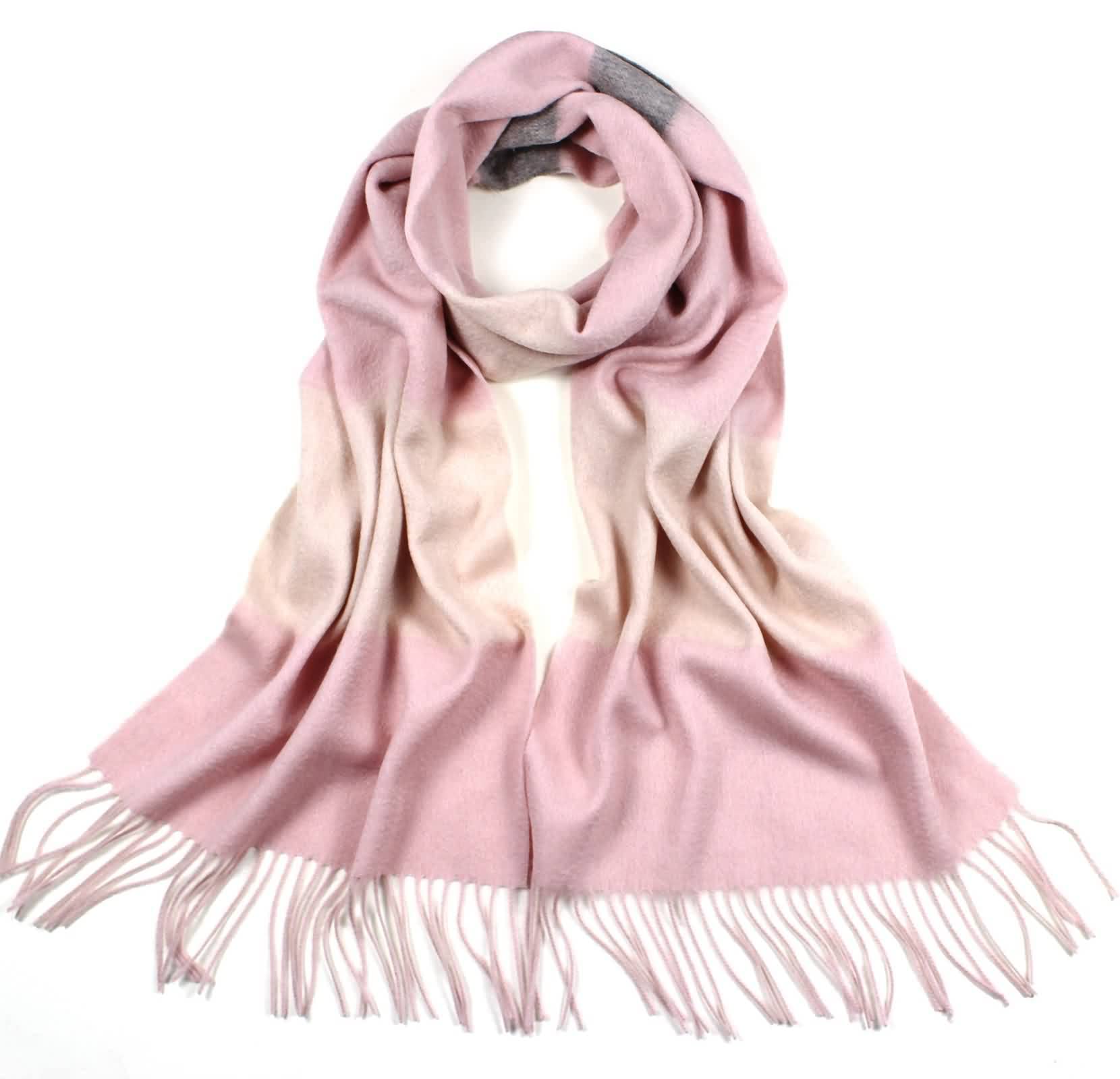 Bufanda de lana para mujer, bufanda de moda a rayas borla cálido invierno ropa accesorios regalo, marrón