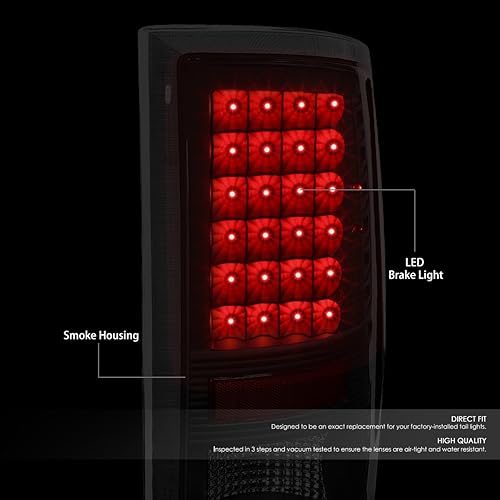 Miniatura 9 de DNA MOTORING TL-DRAM09-LED-CH-RD - Conjunto de luces traseras LED para lado del conductor y del pasajero compatible con Dodge Ram 1500 2500 3500