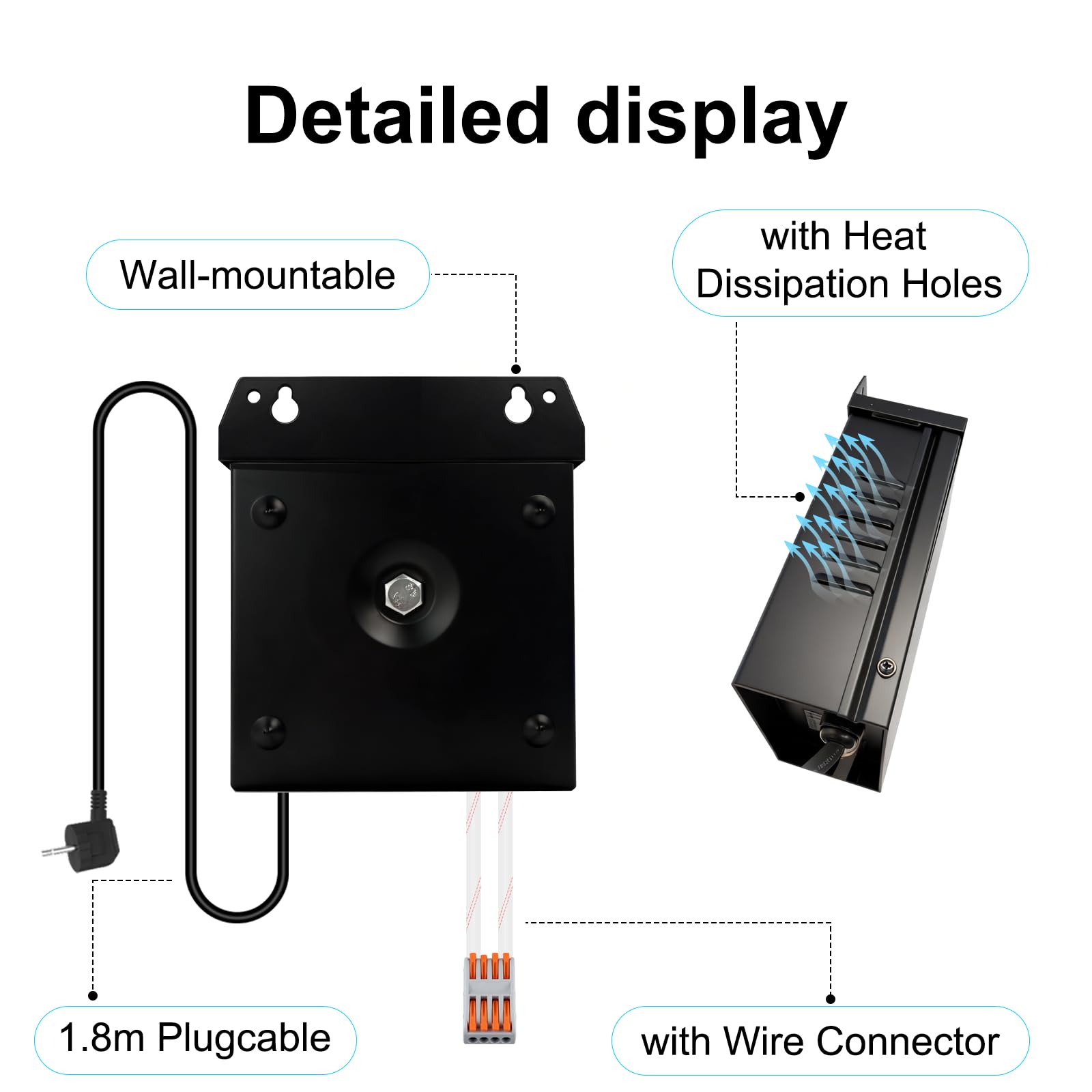 300W Transformator, AC 220V auf AC 12V, Wasserdichter Transformator mit Stecker, Geeignet für LED Poolbeleuchtung, PAR56, Halogenlampen