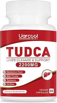 TUDCA Supplement 2200MG for Liver Support and Digestive Health, Tauroursodeoxycholic Acid with OX Bile, Digestive Enzymes Supplement, Non-GMO & Gluten Free - 60 Softgels