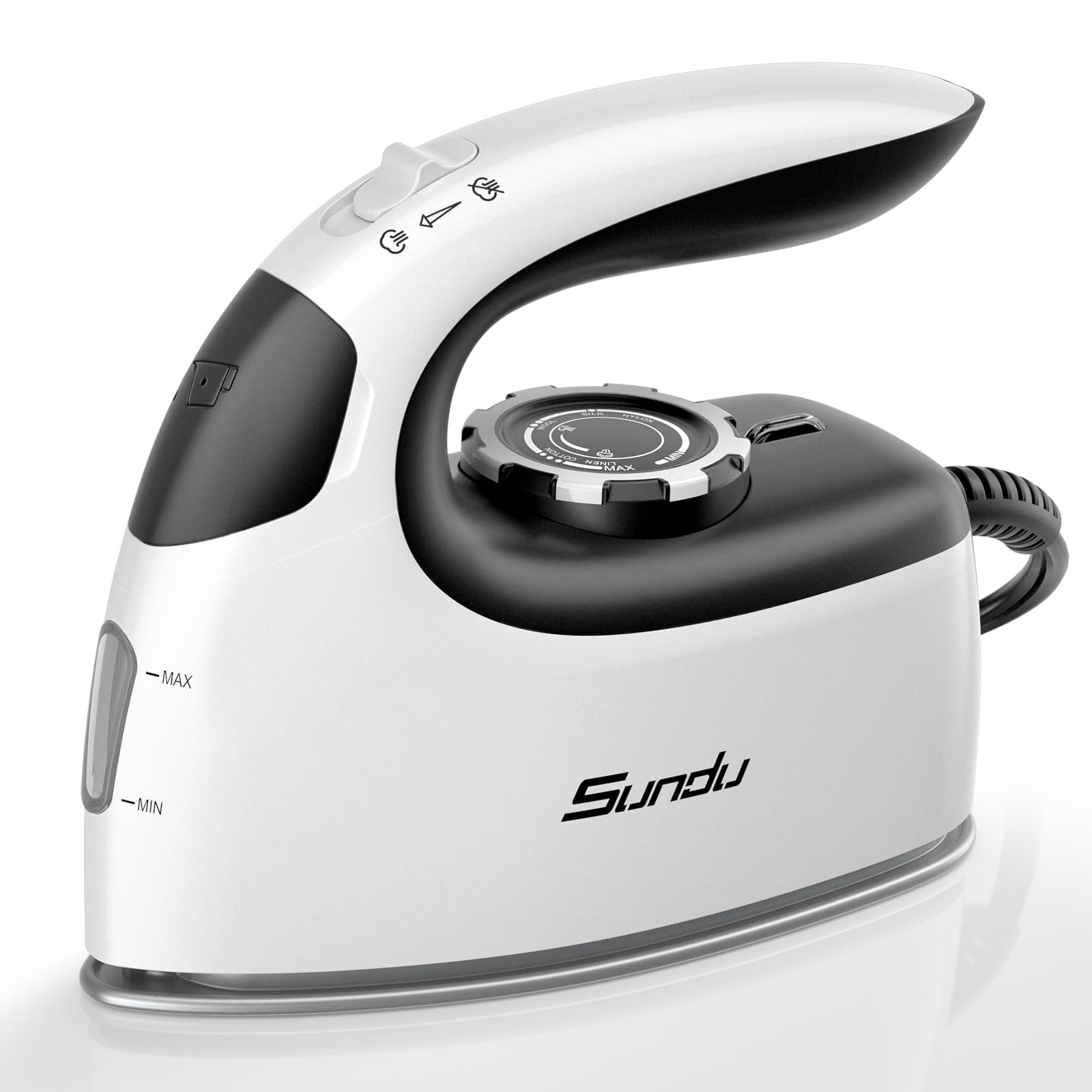 Sundu Mini Travel Iron with Steam,1000W Portable Non-Stick Soleplate Steam Small Iron for Quilting & Sewing,300 Microsteam Holes,90ml Water Tank,Lockable Safety Base,Digital Temperature Control
