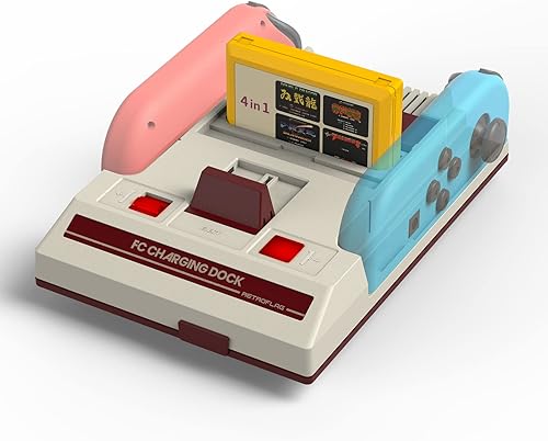 Retroflag FC Joy-Con Base de carga para interruptor con protección contra sobrecarga, indicador de carga LED totalmente funcional, diseño clásico de