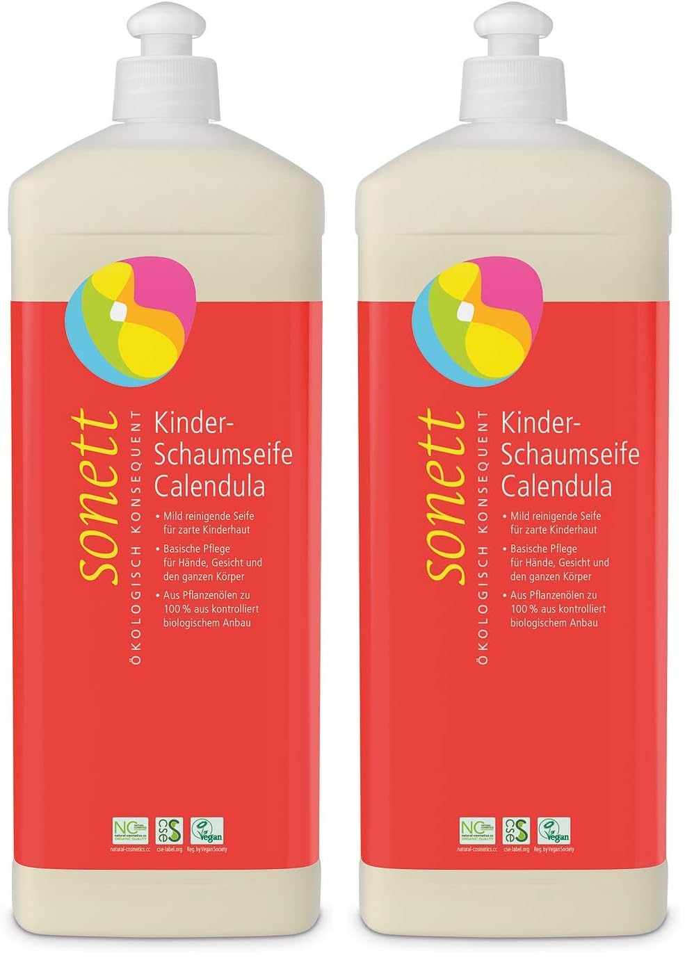 Sonett Kinder-Schaumseife Calendula, 1 Liter (Packung mit 2)