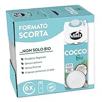 Matt, Cocco Bio, Bevanda Vegetale Senza Lattosio e Senza Zuccheri Aggiunti, Bevanda Fresca e Dissetante a Basso Contenuto di Grassi, Gusto Delicato e Dolce, Alimentazione Sana, Confezione da 6x1L