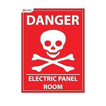 Petrosmart Solution Electric Panel & Danger Sign Vinyl Stickers for Office, Factory, Company and Shopping Mall (Danger Sign (8 8))