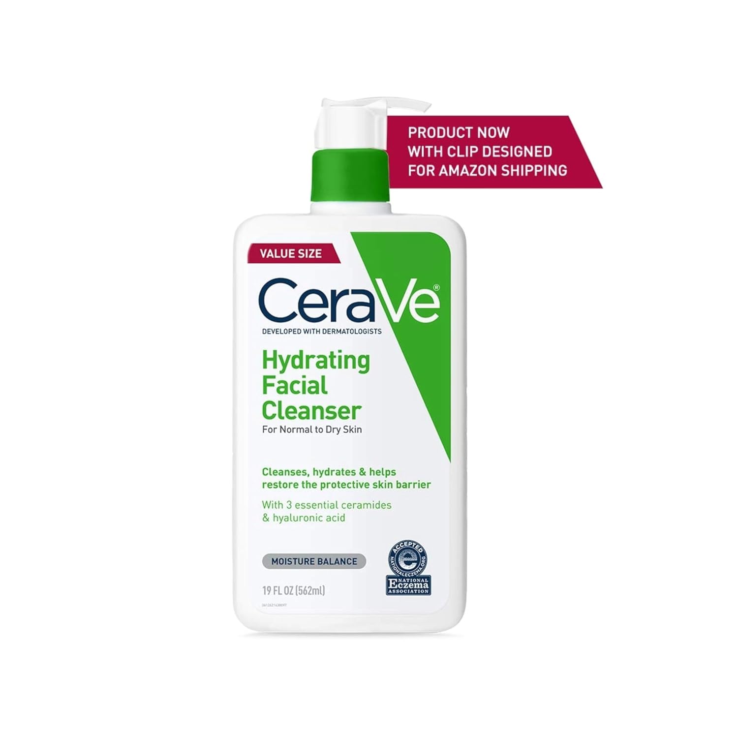 CeraVe Hydrating Facial Cleanser, Moisturizing Face Wash For Dry Skin, Hyaluronic Acid + Ceramides + Glycerin, Hydrating Cleanser For Normal To Dry Skin, National Eczema Association Certified - Image 9