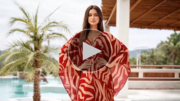 OHOXOE Women's Kaftan Dress 2025 V-Neck Beach Cover Up for OHOXOE Women's Kaftan Dress 2025 V-Neck Beach Cover Up for