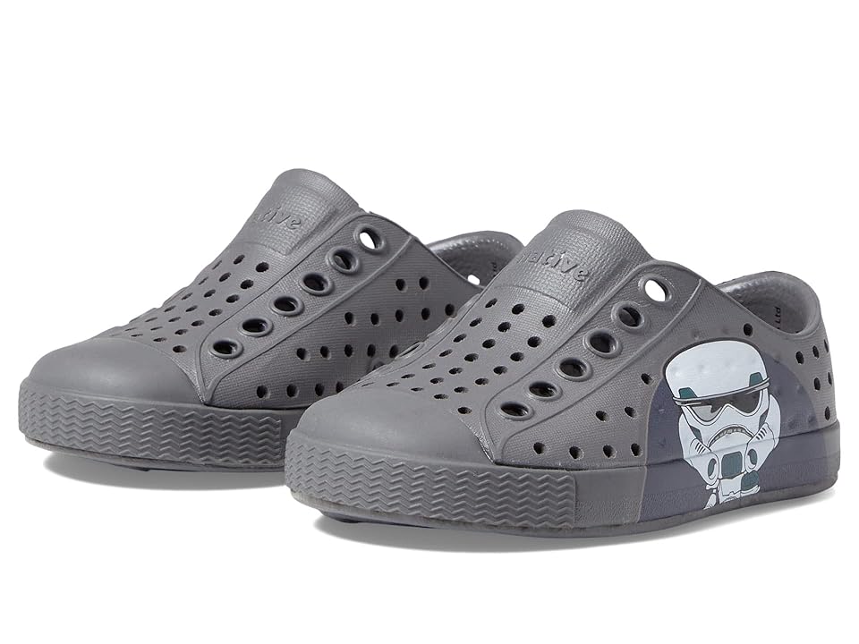 Native Shoes Kids Jefferson Star Wars Block (Toddler) (Dublin Grey/Dublin Grey/Darth BFF) Kid's Shoes INTERNATIONAL SHIPPING