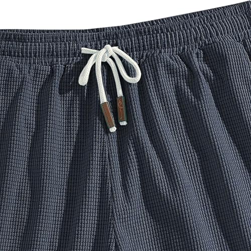 Image of FABRIPPLE Men's Slim Fit Knitted Short for Summer | Stretchable Fabric | Breathable & Lightweight | Casual Lounge Short with Elastic Waistband & Drawstring