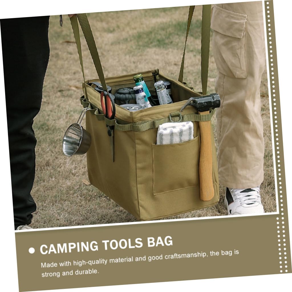 Borsa Portaoggetti Pieghevole da Campeggio in Tela Oxford Khaki