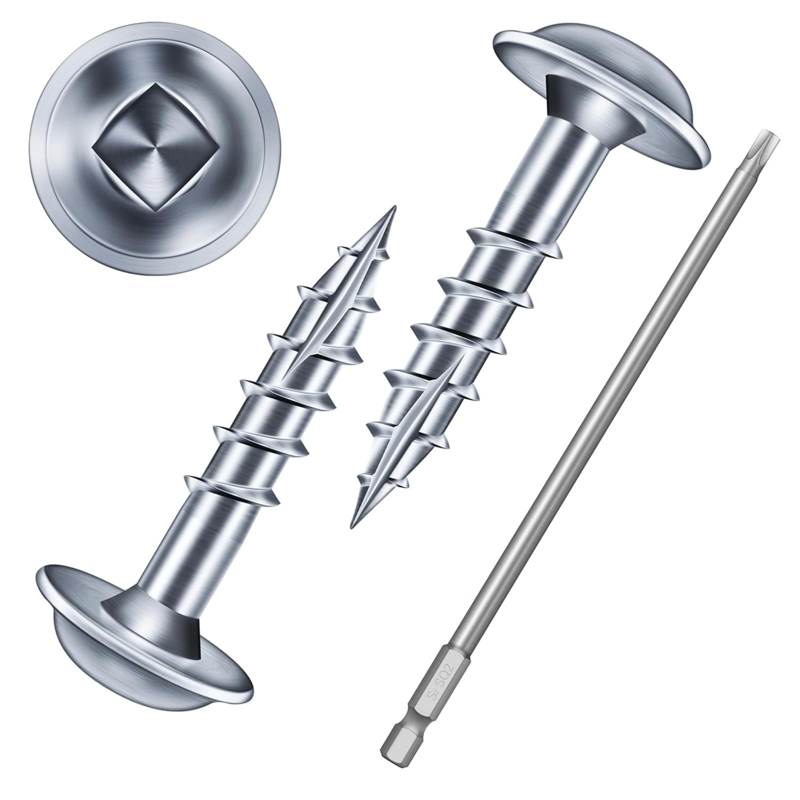 100Pcs 4.2 x 25mm Pocket Hole Screws, Self Tapping Wood Screws