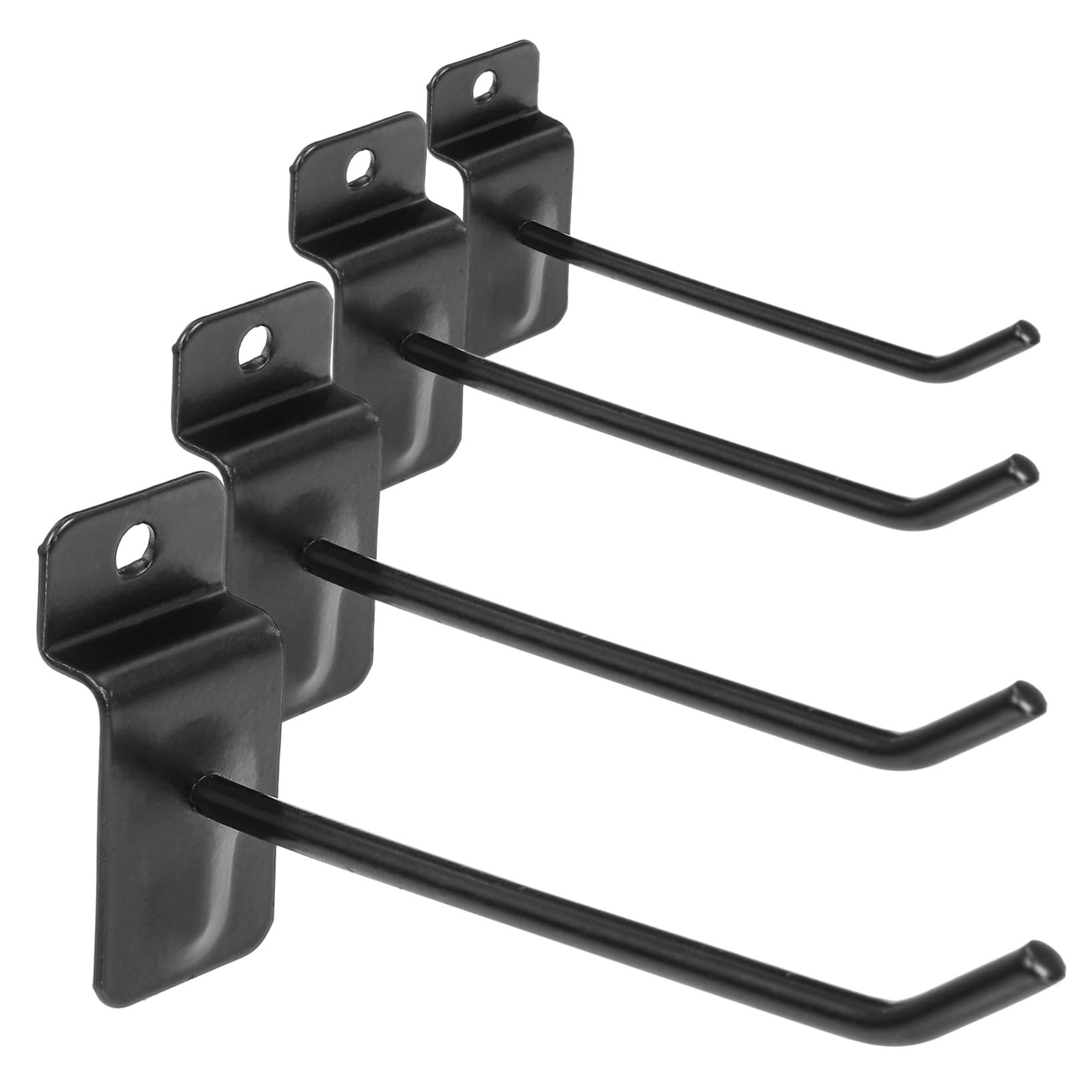 Ganci per Pannello Forato 50 Pezzi in Ferro Nero per Gioielli e Filati | Gancio Dritto, Misura 10cm, Leggero e Antiscivolo, Esposizione su Scaffali, Confezione da 50