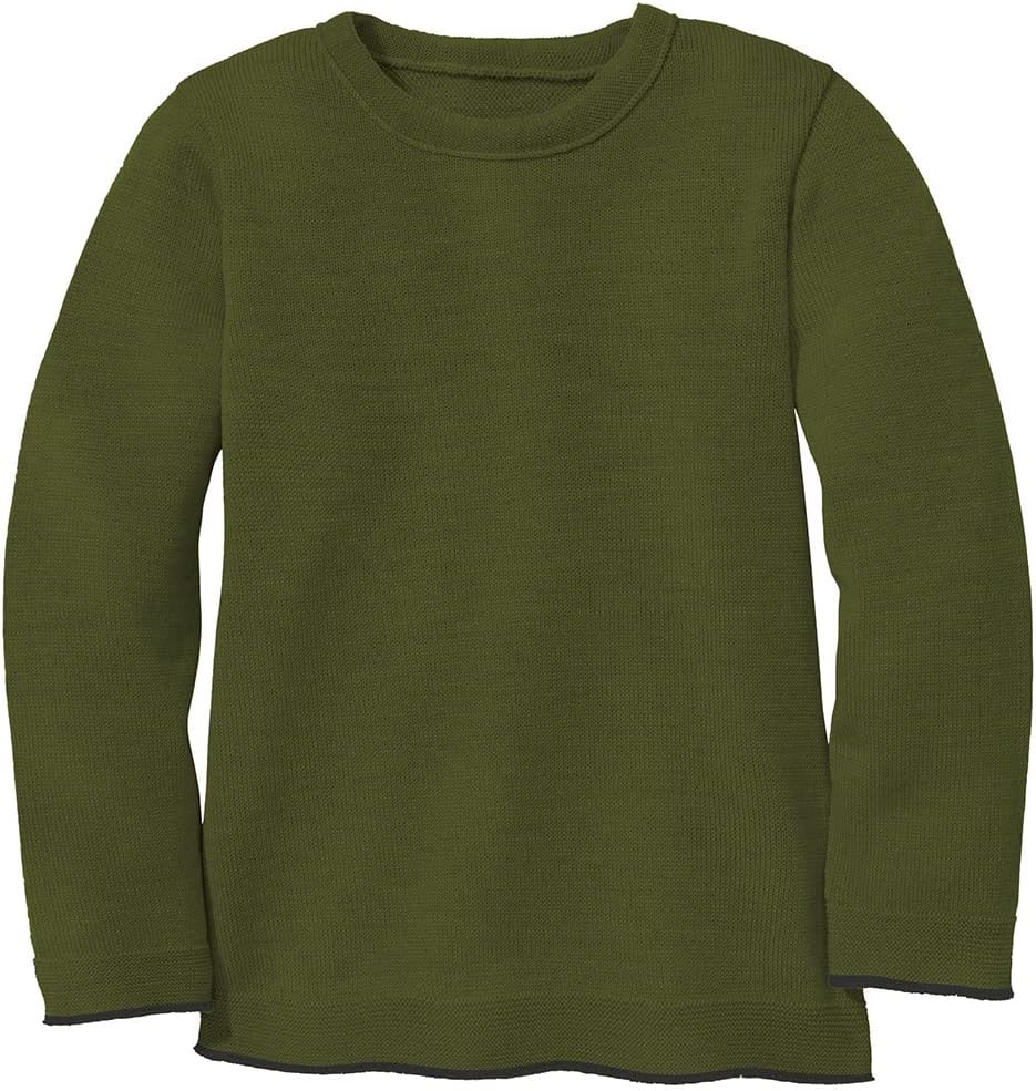 Ecoable Kids' Merino Wool Pullover Sweater: Crew Neck Long Sleeve Knit for Boys and Girls