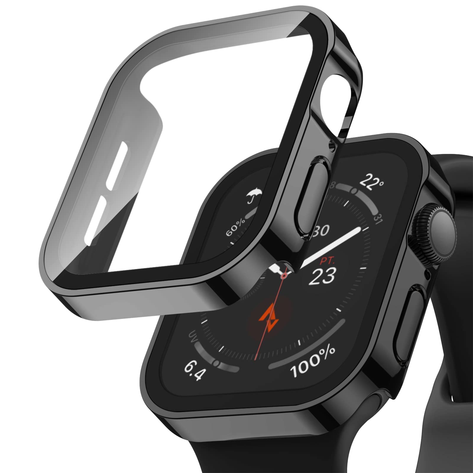 PENGUIN KART Apple Watch Case 45mm Series 9/8/7,Square Edge Hard PC Bumper Case All-Around Edge Protective Cover Frame Built-in 9H Hardness Tempered Glass Screen Protector Black (Black) (B09T3X77TY) Amazon Price History, Amazon Price Tracker