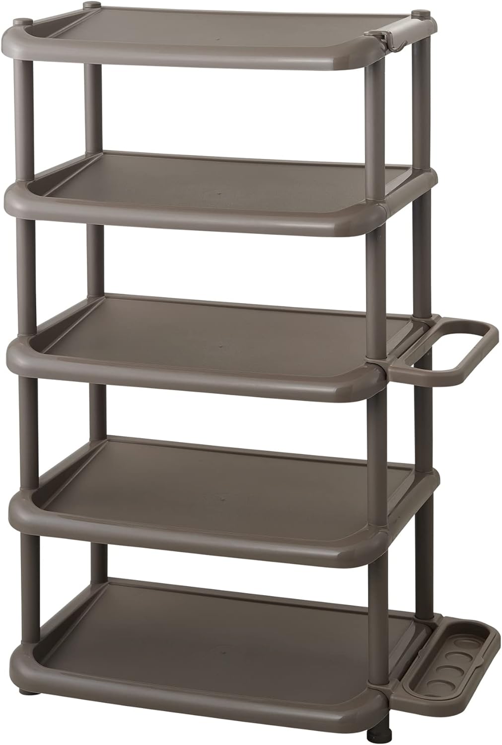Like-IT Shoe Storage, Shoe Storage, 5 Tiers, Wide, Approx. Width 22.0 x Depth 12.2 x Height 34.3 inches (56 x 31 x 87 cm), Brown, Made in Japan, Short Boot Storage, Space Saving, Boot Storage Rack,