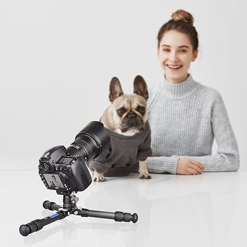 Miniatura 7 de ARTCISE Trípode de fibra de carbono - Escritorio portátil compacto ligero para cámara DSLR videocámara, carga máxima de 22 libras/22.0 lbs