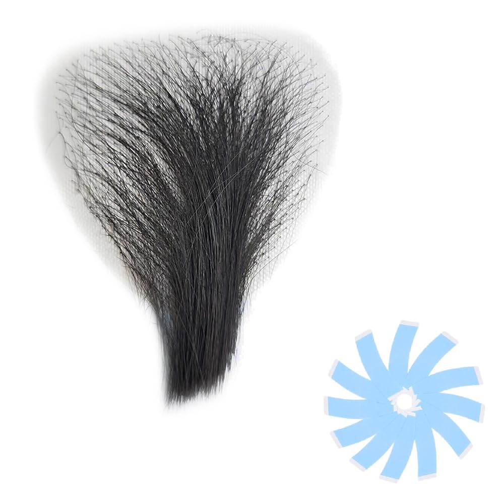 Fake Private Hair, Invisible Realistic Bikini Body Hairs For Men and Women Fake Chest Hair Fake Mustache (style4)