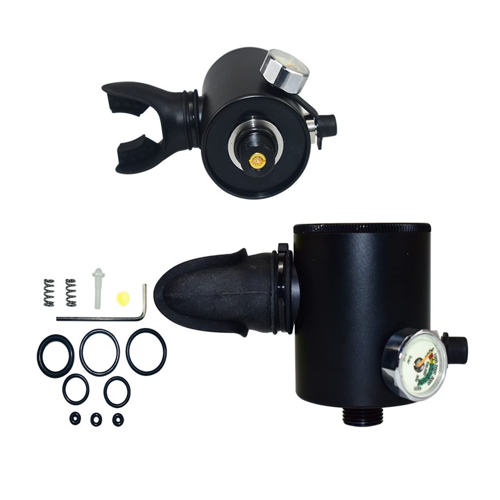 Sprzęt do nurkowania Sprzęt Do Nurkowania 500 ML Respirator Nurkowy Podwodny Awaryjny Zbiornik Tlenu Zapasowy Podwójny Zestaw Butli Do Nurkowania Korzystanie z bezpieczniejszego(Nero)