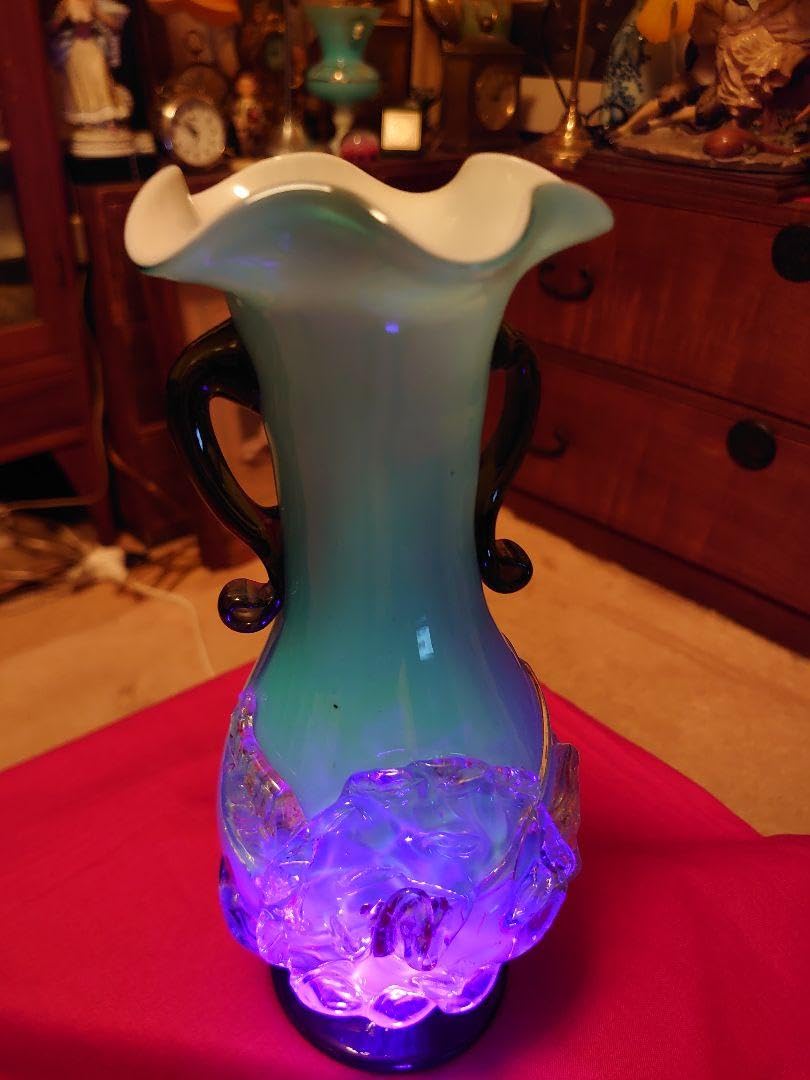 Amazon.co.jp: アンティーク ヴァセリン ウランガラス フラワー