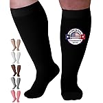 Mojo Compression Socks for Women and Men 20-30mmHg Knee High - Unisex Compression Stockings for Improving Circulation during Travel, Flights, Airplane - Black, Small - AB201