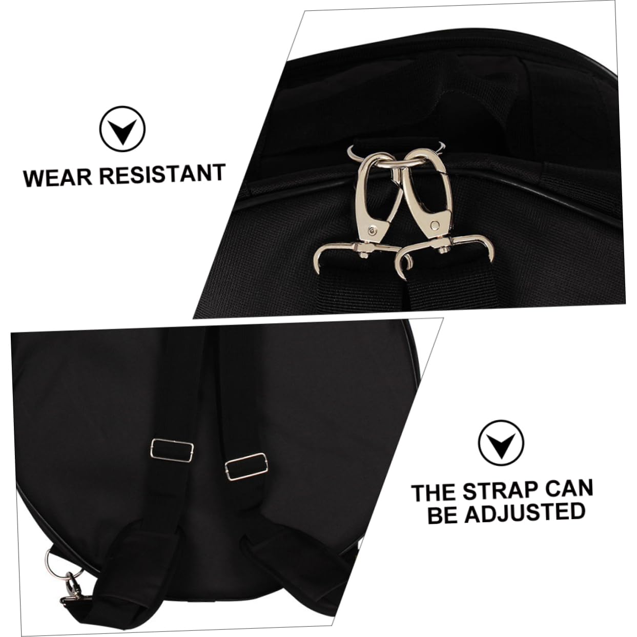 ibasenice Drum Accessories Storage Bag Waterproof Back Pack Multi-use Gig Bag for Small Drum Kit Adjustable Straps