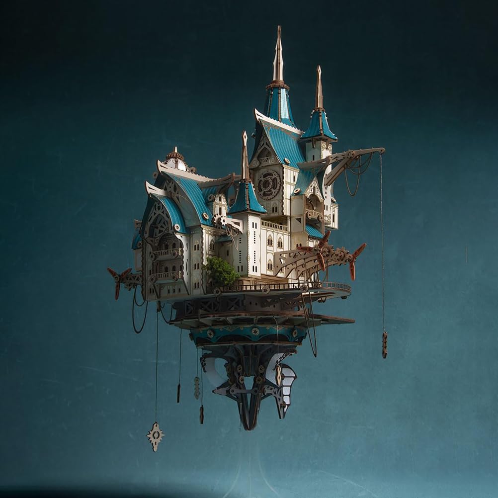 Drewniane puzzle 3D dla dorosłych, 863 elementy Drewniane puzzle 3D Zestawy do budowy fantastycznego zamku, drewniane rękodzieło DIY Fajne zabawki dla mężczyzn i kobiet